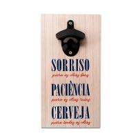 Abridor Garrafas Parede Cerveja Sorriso Mdf Com Imã 25x13 Cm - 1
