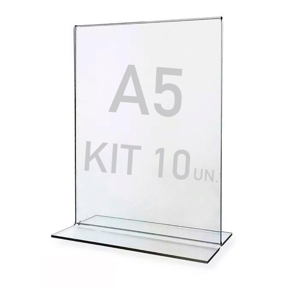 Display Expositor T A5 15x21cm Acrílico Ps Balcão 10 Peças - 1