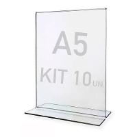 Display Expositor T A5 15x21cm Acrílico Ps Balcão 10 Peças - 1