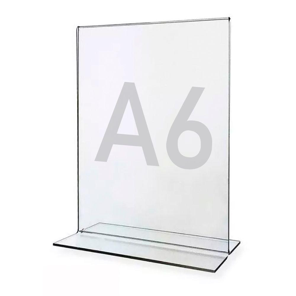 Display Expositor T A6 10x15cm Acrílico Ps Cristal Balcão - 1