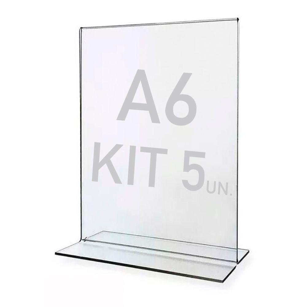 Display Expositor T A6 10x15cm Acrílico Ps Balcão 5 Peças - 1