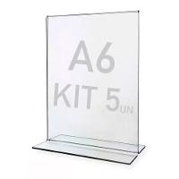 Display Expositor T A6 10x15cm Acrílico Ps Balcão 5 Peças - 1