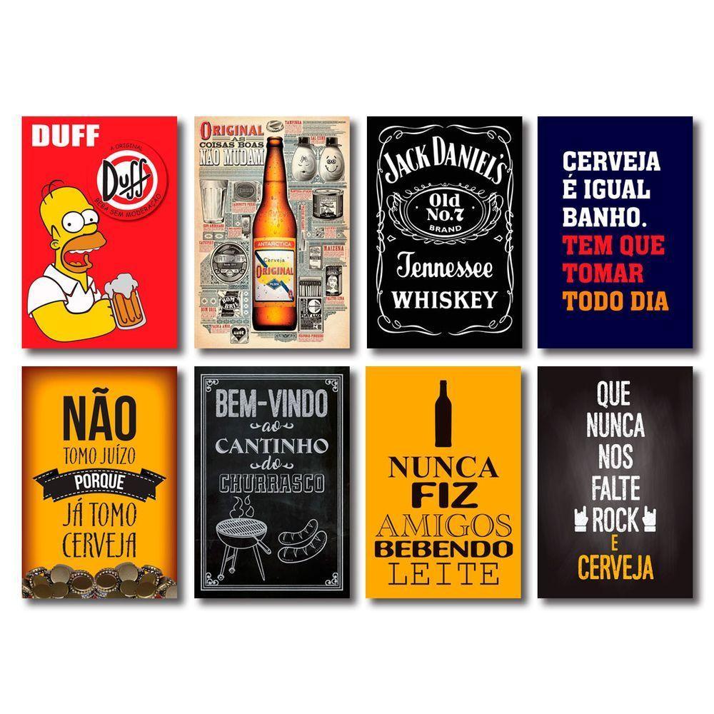 Kit Placas Decorativas Top Bebidas Mdf - 8 Placas - 1