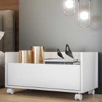 Mesa De Cabeceira 80Cm Com Rodízios Multimóveis V4006 Branca Branco - 7