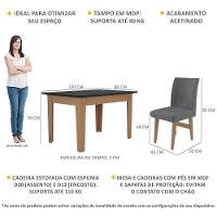Conjunto Mesa De Jantar 120 Cm Com 4 Cadeiras Tokio Multimóveis Ex1004 Madeirado/Preto/Grafite - 5