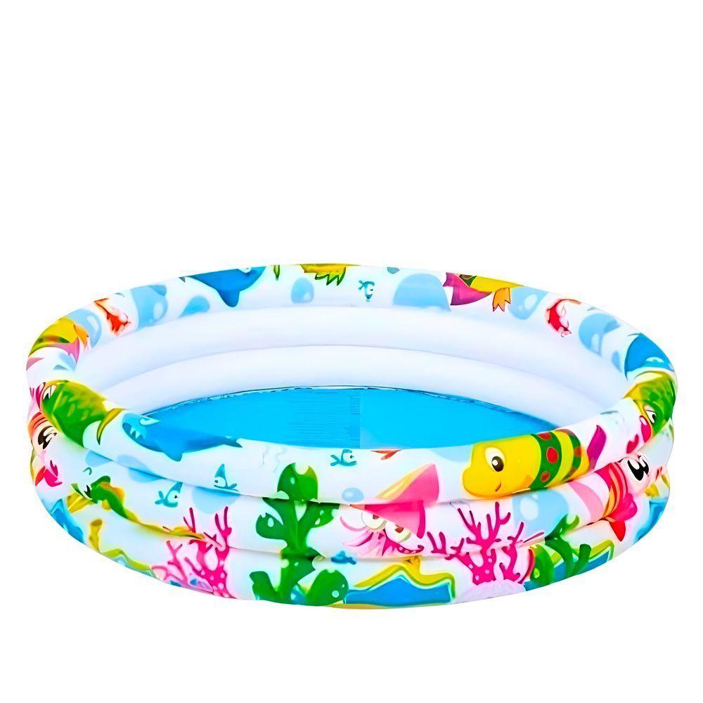 Piscina Inflável Redonda Animais Marinhos Infantil 135litros - 1