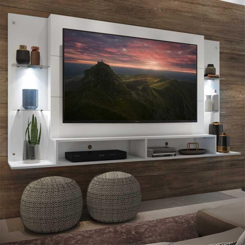 Painel Tv 60" Com 2 Leds Vegas Multimóveis V3394 Branco Branco - 7