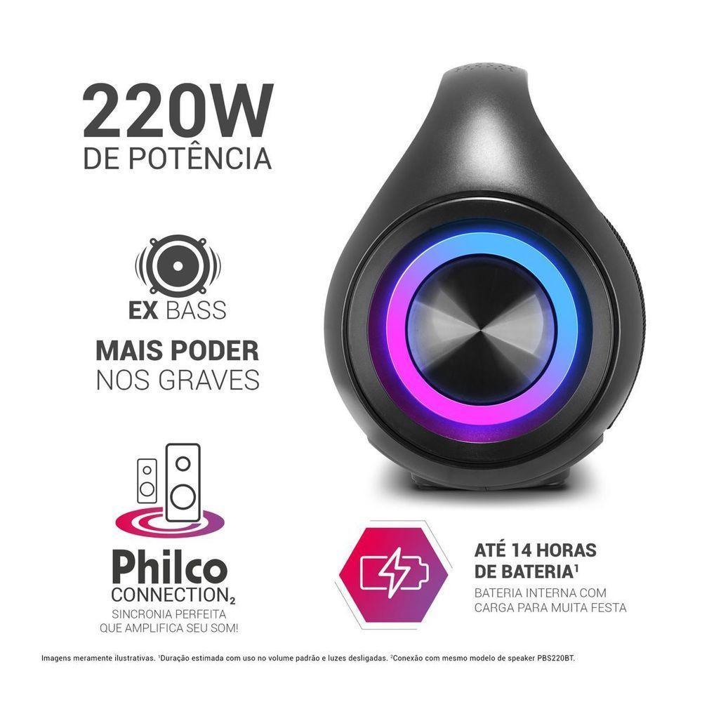 Speaker Philco PBS220BT Extreme Bluetooth 5.3 Flash Light 220W Bivolt - 6
