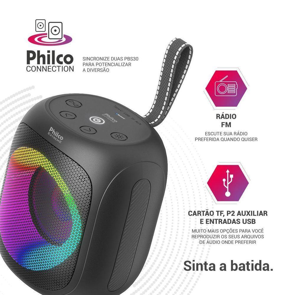 Speaker Philco PBS30 Flash Lights Bluetooth V5.1 30W Bivolt - 5