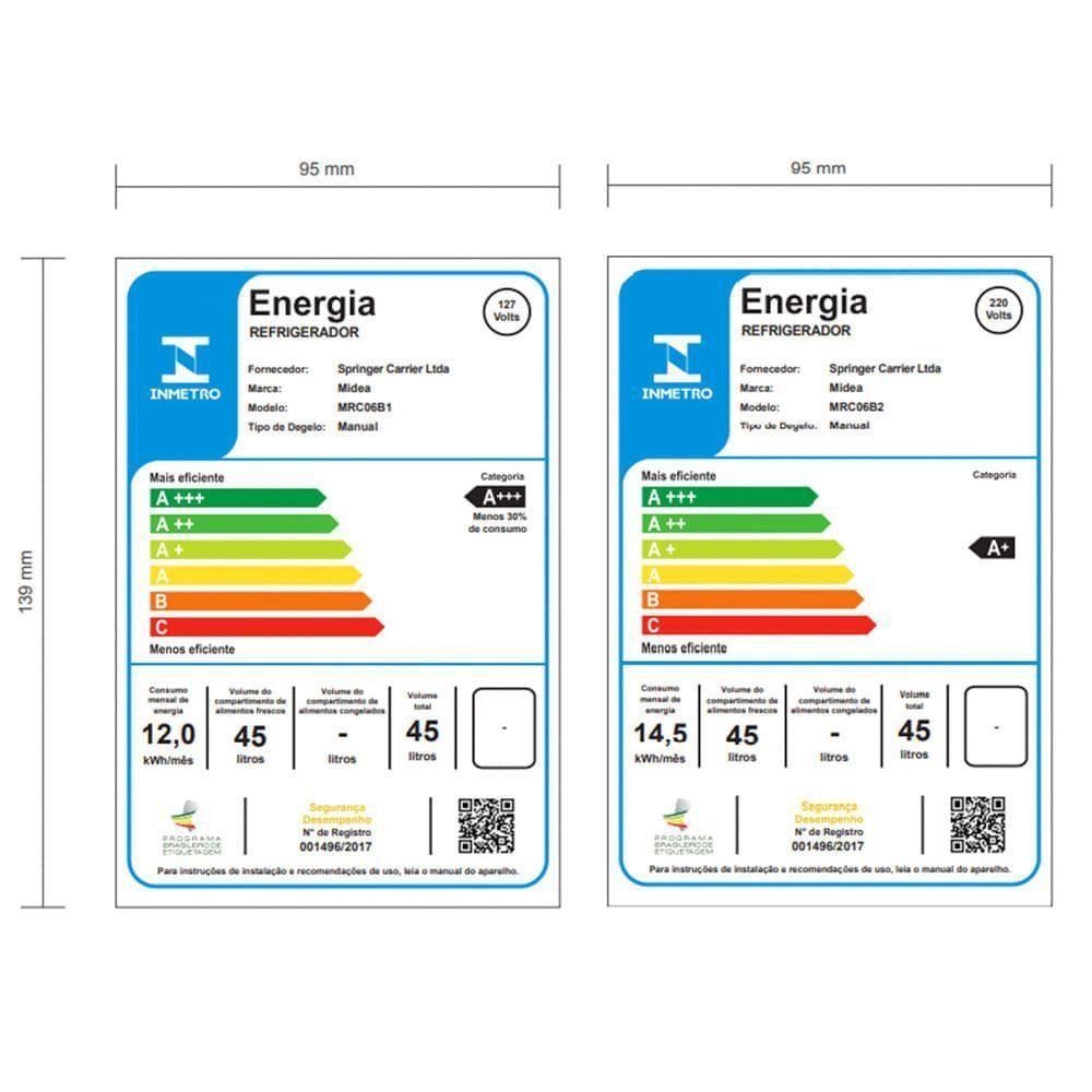 Frigobar Midea Black Edition Preto 45 Litros MRC06B1-B 110V - 6