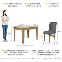 Conjunto Mesa De Jantar 120 Cm Com 4 Cadeiras Tokio Multimóveis Ex1004 Madeirado/Off White/Grafite - 5