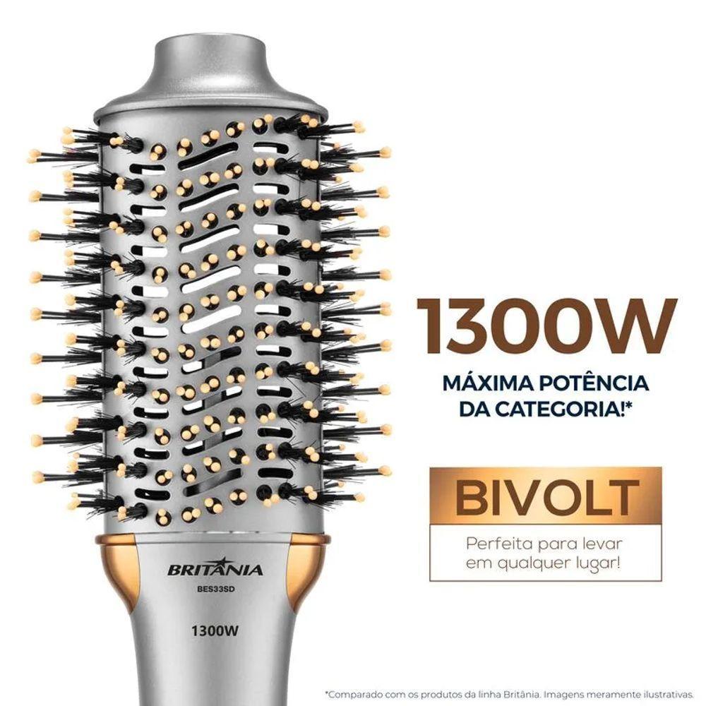 Escova Secadora Britânia Compact 4 em 1 1300W Bivolt BES33SD Bivolt - 2