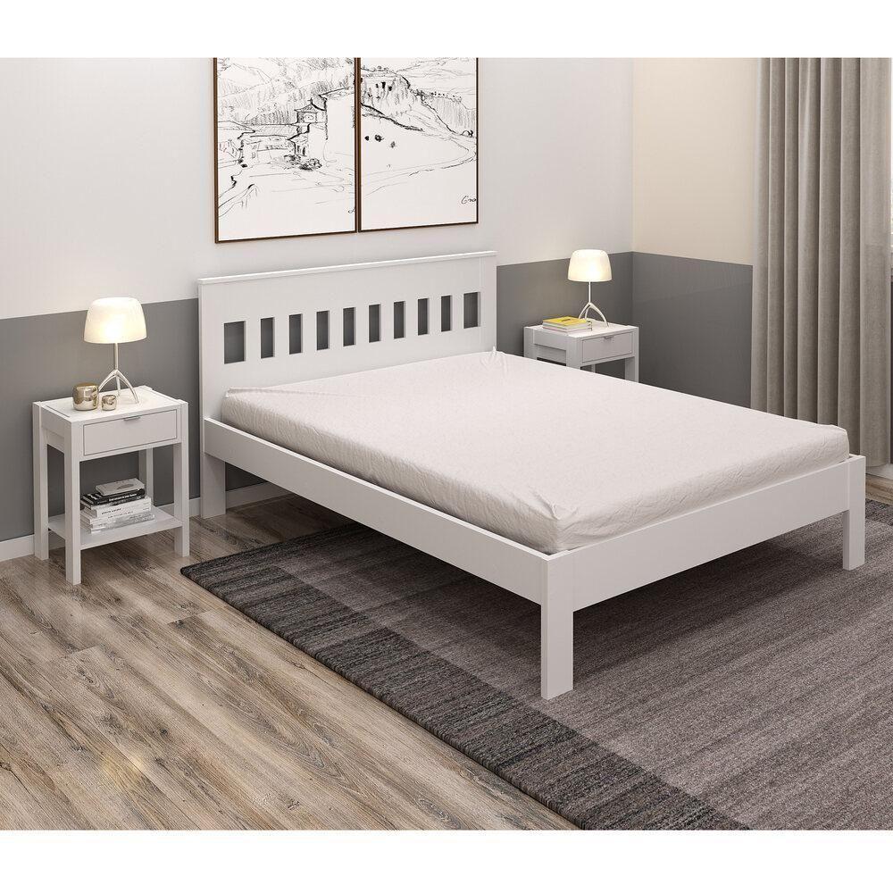 Cama De Casal Para Colchão 138 X 188 Cm Multimóveis Vcr35011 Branco Branco - 5