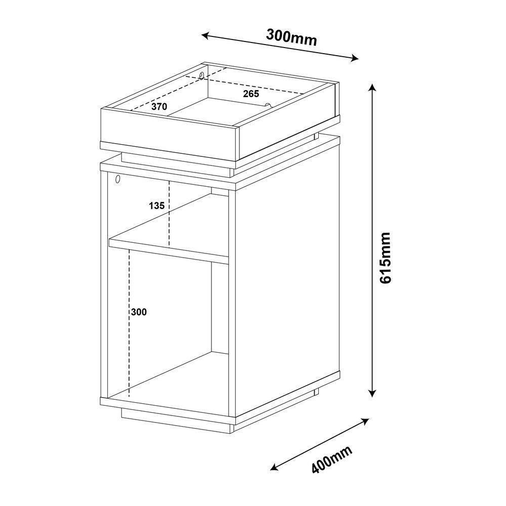 Mesa Lateral 30Cm Com Bandeja Multimóveis Cr45132 Preta Preto - 4