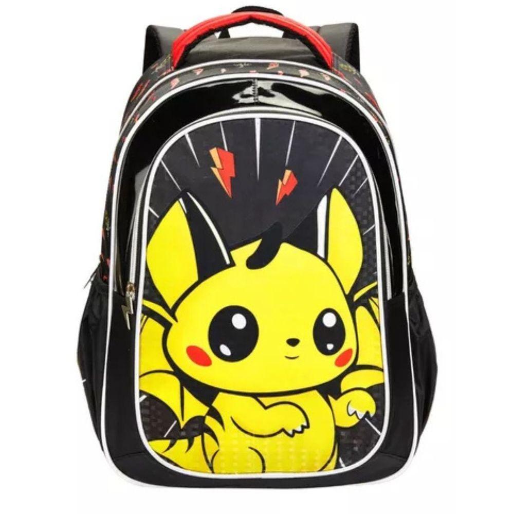 Mochila Costas Menino Infantil Pikachu Pokémon Black Denlex - 1