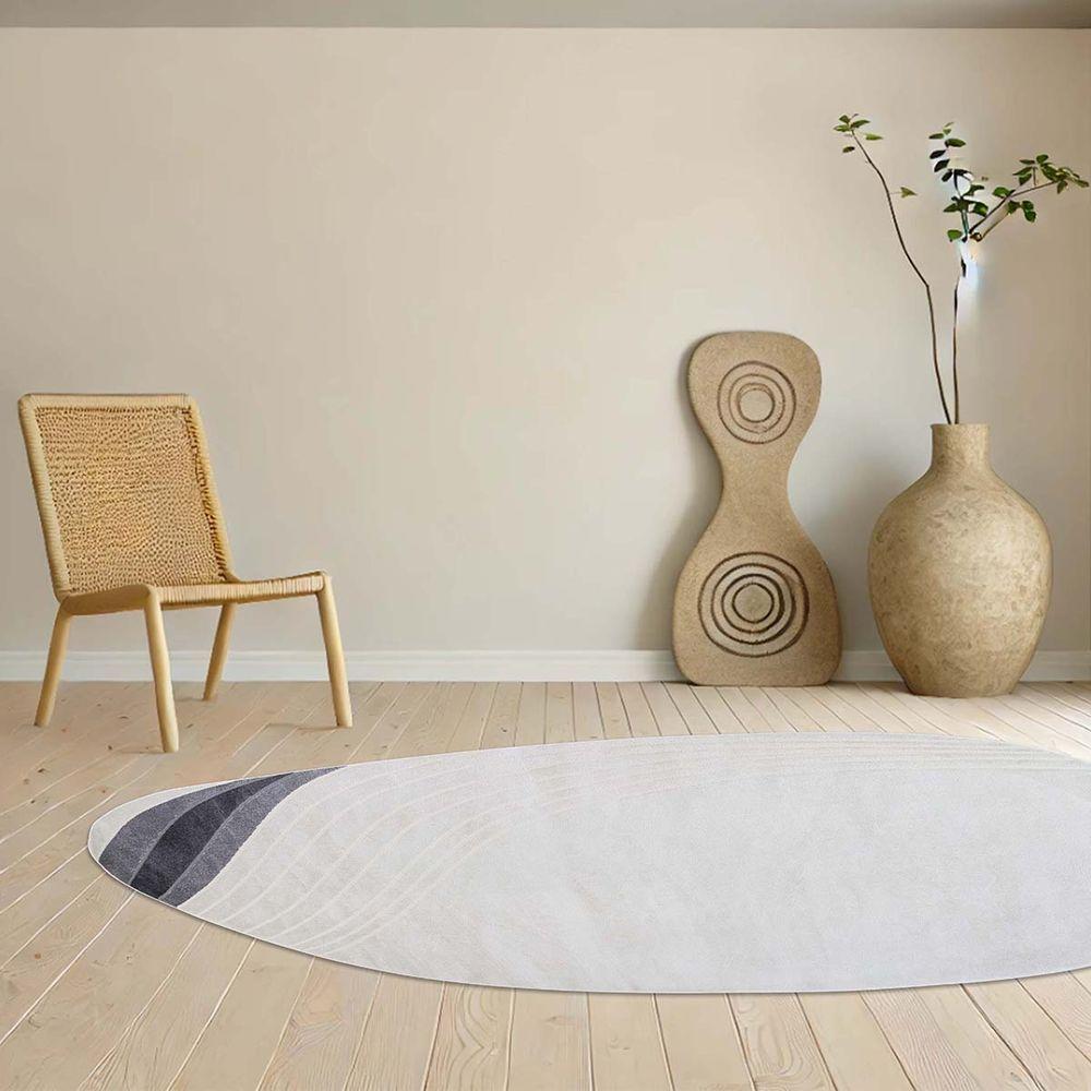 Tapete Sala Turco Waves 06 Bege-cinza 2,00x2,50m Orgânico Edantex - 2