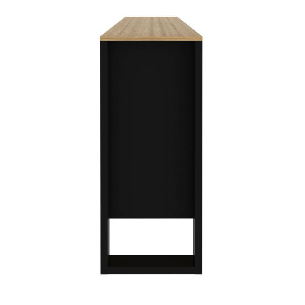 Balcão Para Escritório 136cm Com 3 Portas E 1 Prateleira Amêndoa - 4