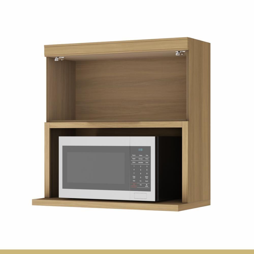 Armário Aéreo 1 Porta 100% Mdf Marquesa Nature/verde Nesher - 6