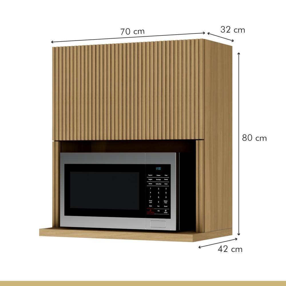 Armário Aéreo Micro 1 Porta Basculante 70cm 100% Mdf Rainha Nature Nesher - 3