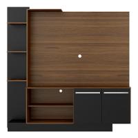 Estante Com Suporte Tv 55'' Denver Multimóveis V3069 Madeirada/Preta Duna/Preto - 3