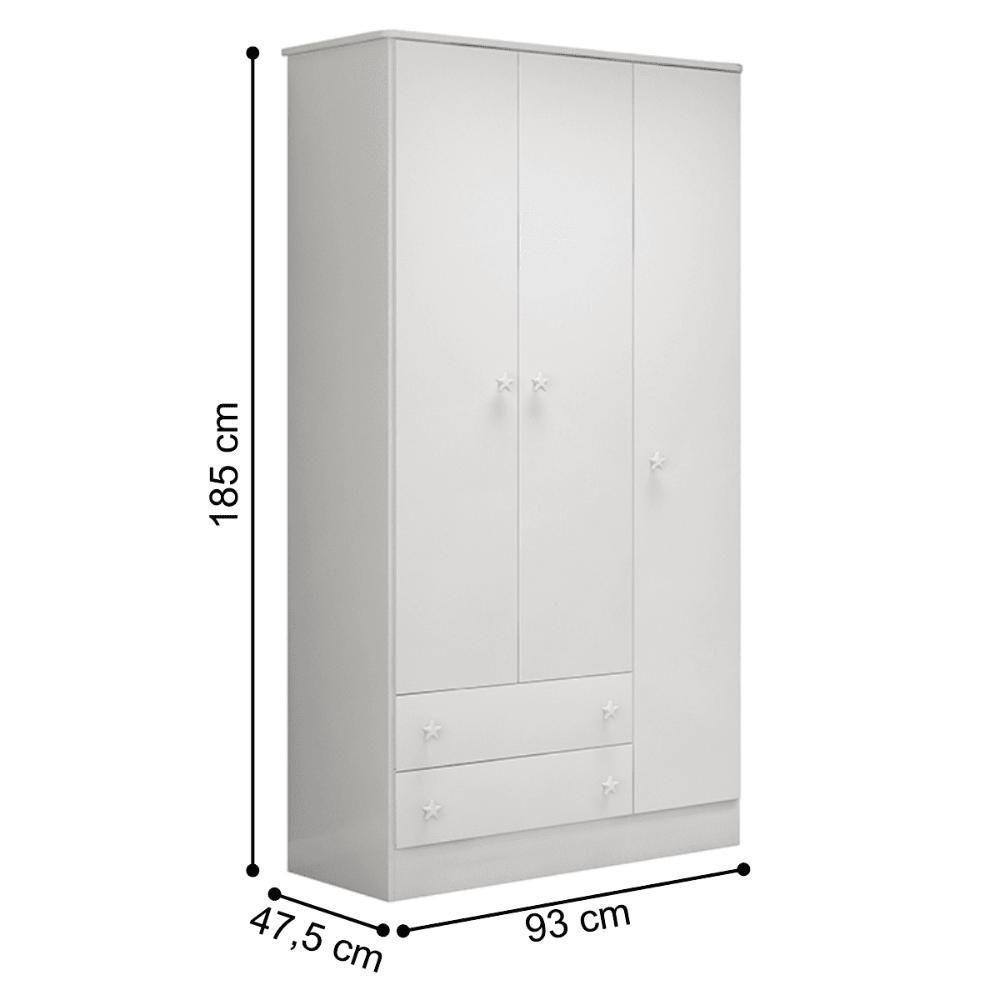 2561 - Comoda Sapateira Doce Sonho 1 Pt/4 Gav Branco/branco (2561.5),2617 - G. Roupa 3pts/2gv Branco/branco (2617.5) - 3