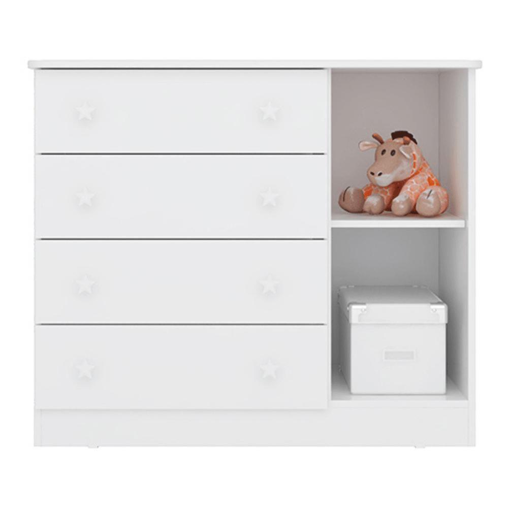 2561 - Comoda Sapateira Doce Sonho 1 Pt/4 Gav Branco/branco (2561.5),2617 - G. Roupa 3pts/2gv Branco/branco (2617.5) - 10