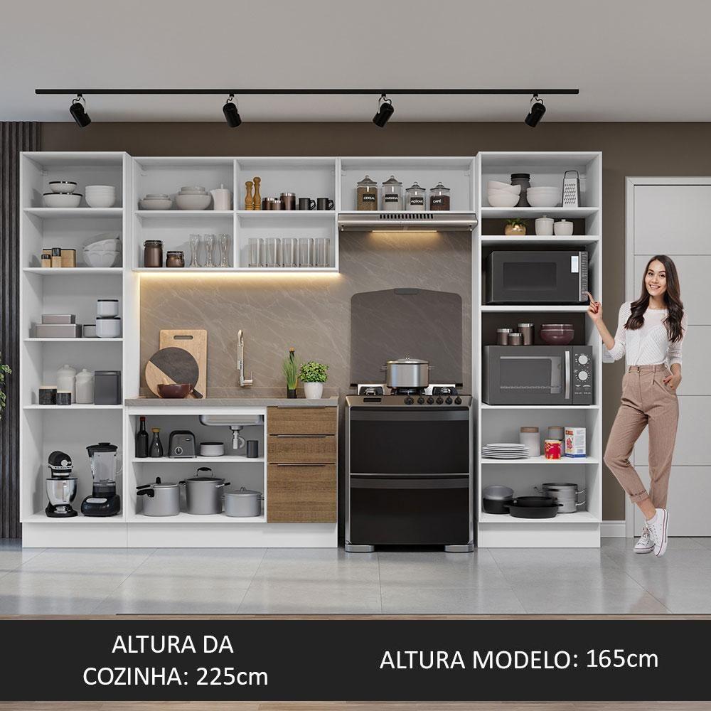 Armário De Cozinha Completa 330cm Stella Madesa 02 Branco/rustic - 5