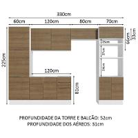 Armário De Cozinha Completa 330cm Stella Madesa 02 Branco/rustic - 10