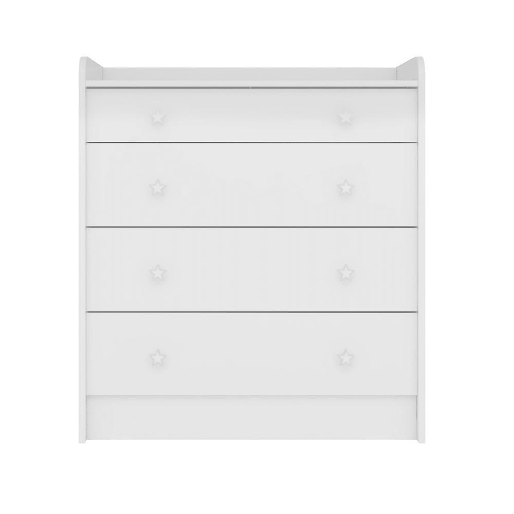 2523 - Comoda Com Trocador Doce Sonho Branco/branco (2523.5) + 825 - G. Roupa Inf. 2pts Doce Sonho Branco/branco (825.5) - 4