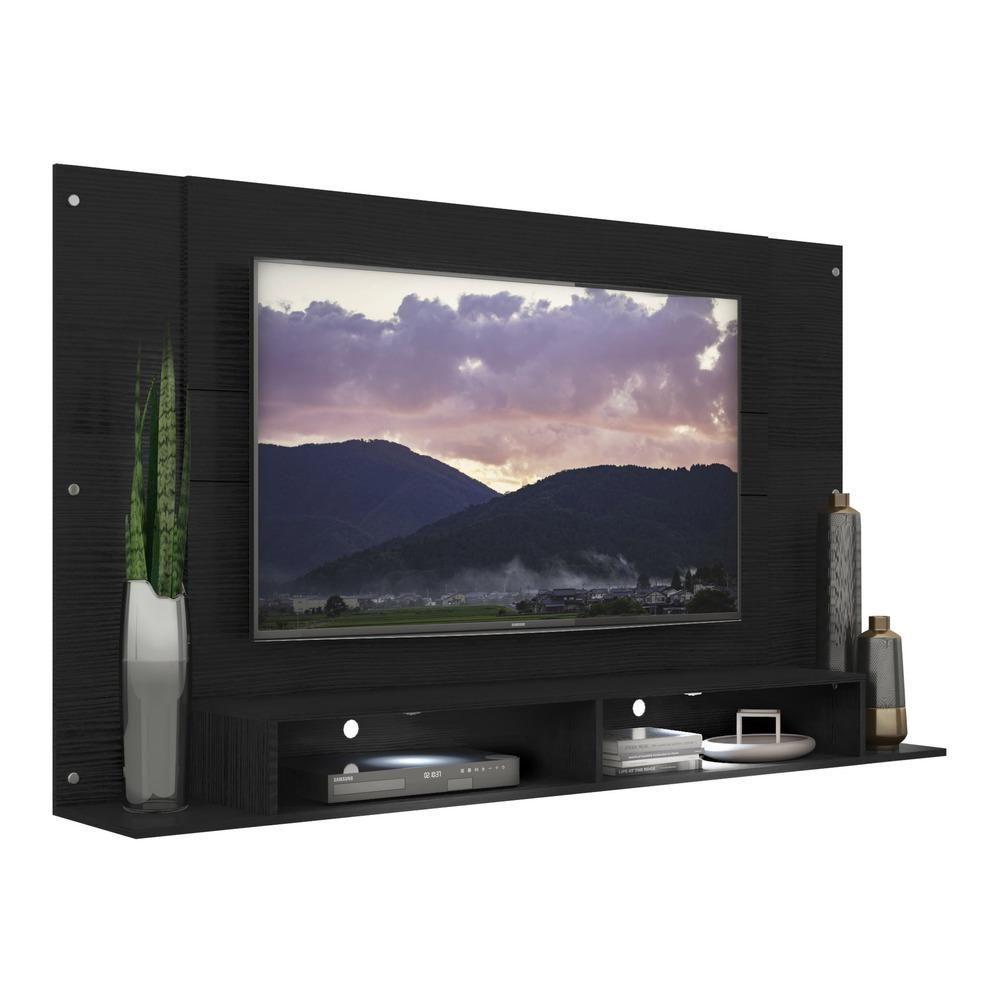 Painel Tv 60" Com 2 Leds Veneza Multimóveis V3397 Preto Preto - 1