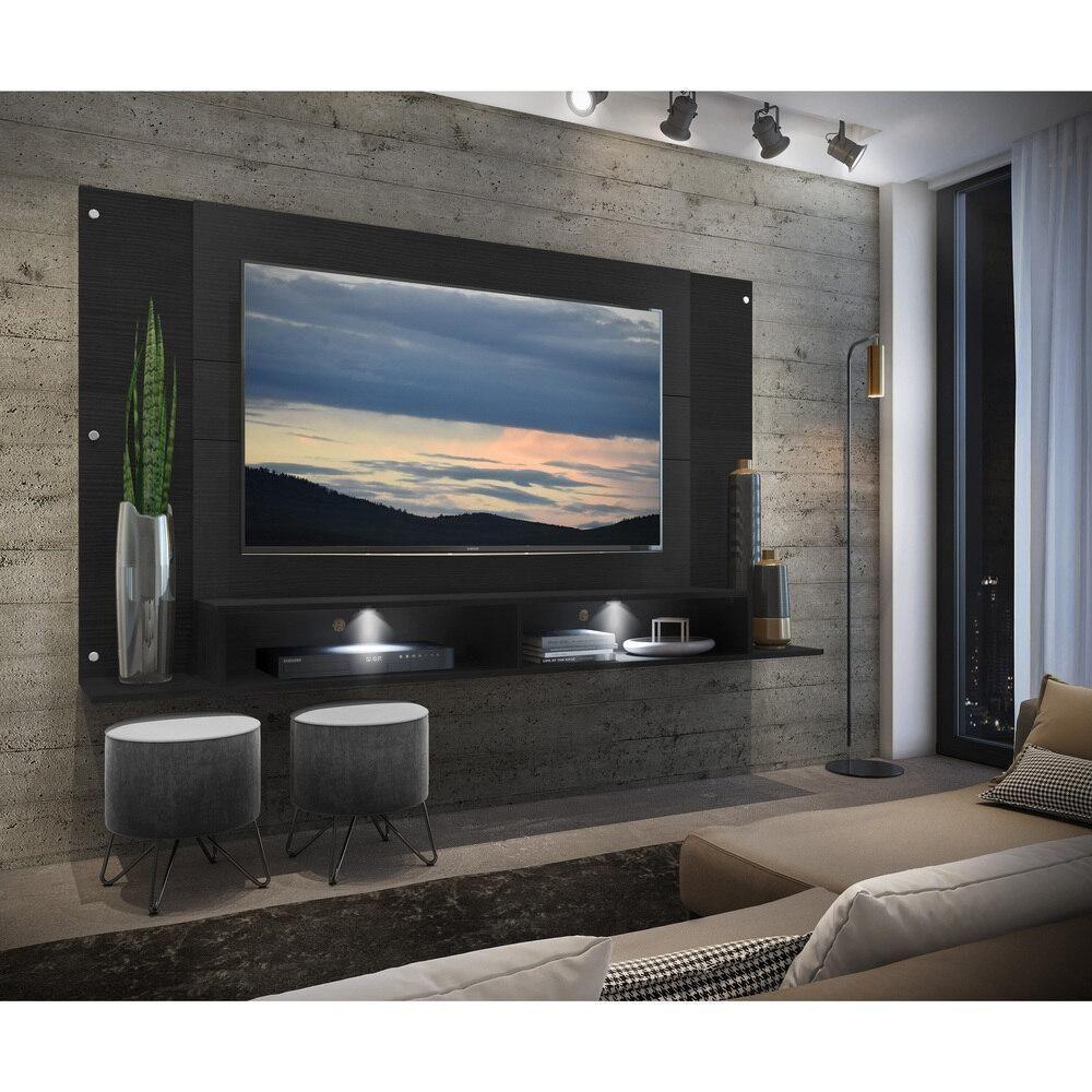Painel Tv 60" Com 2 Leds Veneza Multimóveis V3397 Preto Preto - 2