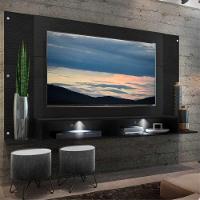 Painel Tv 60" Com 2 Leds Veneza Multimóveis V3397 Preto Preto - 7