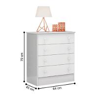 777 - Comoda 4 Gavetas Doce Sonho Branco/branco (777.5) + 2617 - G. Roupa 3pts/2gv Doce Sonho Branco/branco (2617.5) - 5