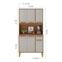 Cozinha Lagos 6 Portas 1 Gaveta Freijo Com Off White Indekes  - 4