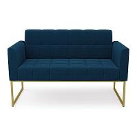 Namoradeira E Poltrona Industrial Dourado Elisa Bouclê D03 - D?rossi Cor Azul