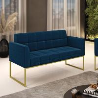 Namoradeira E Poltrona Industrial Dourado Elisa Bouclê D03 - D?rossi Cor Azul - 9