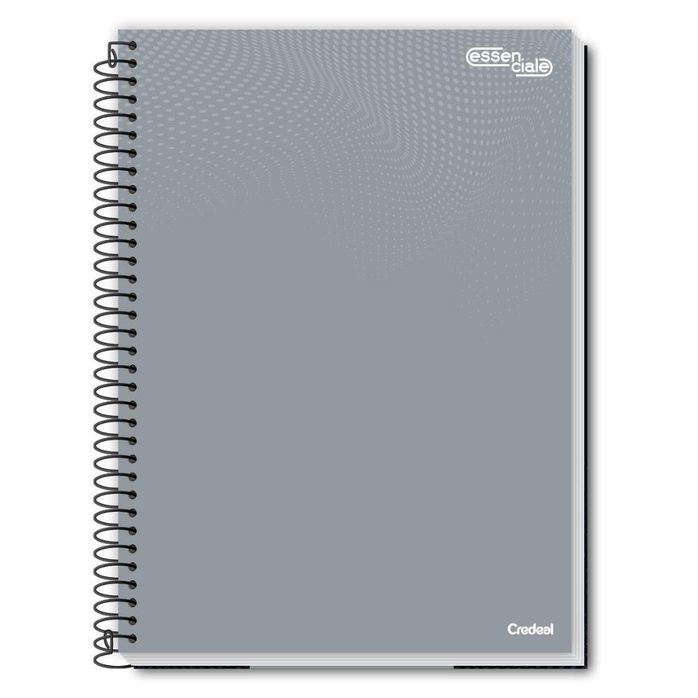 Caderno Espiral Universitário A4 10 Matérias 160 Folhas Essenciale Credeal Cinza - 1