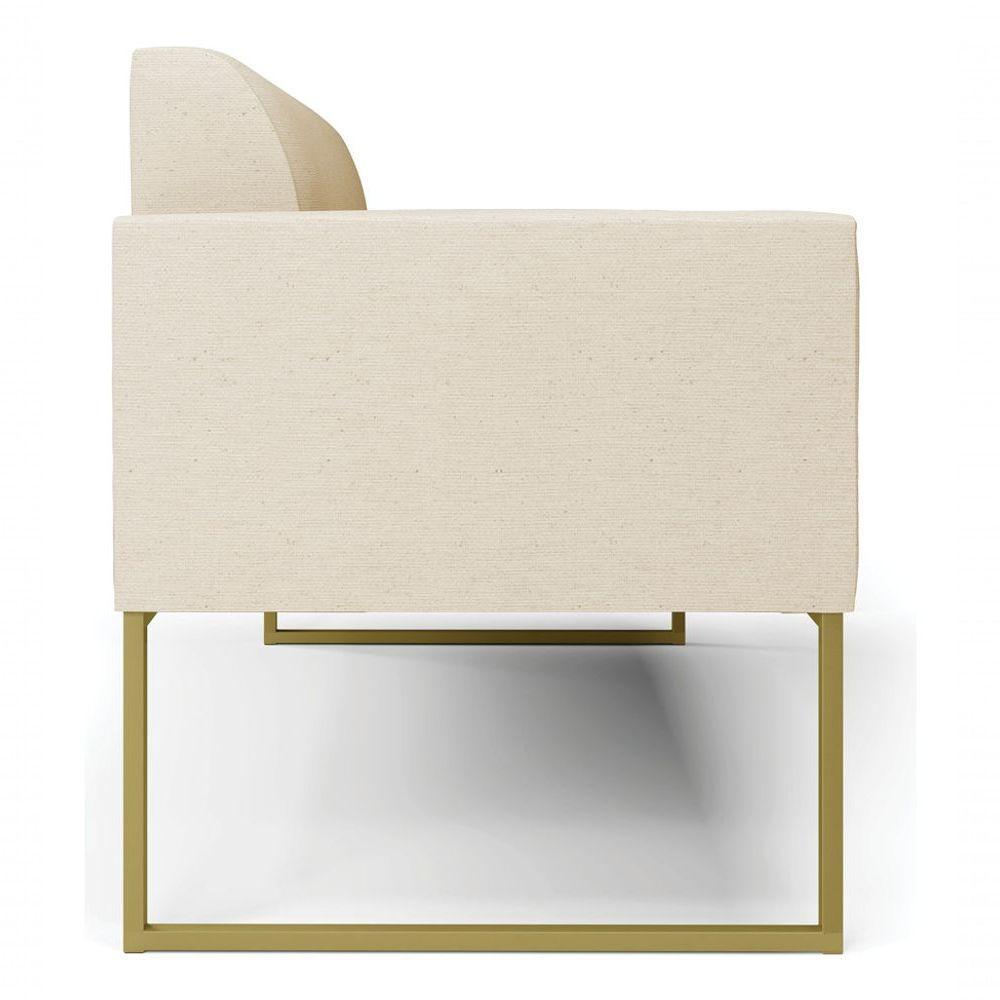 Sofá Namoradeira Base Industrial Dourado Marisa Linho D03 - D?rossi Cor A19 Grosso Bege - 3