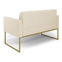 Sofá Namoradeira Base Industrial Dourado Marisa Linho D03 - D?rossi Cor A19 Grosso Bege