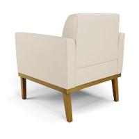 Sofá Namoradeira Com Poltrona Base De Madeira Fixa Castanho Marisa Corino Bege D03 - D?rossi - 7