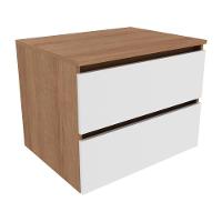 Gabinete Banheiro 2 Gavetas 60Cm Suspenso Multimóveis Vcr10087 Amêndoa/Branco Amêndoa/Branco - 1