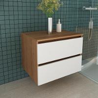Gabinete Banheiro 2 Gavetas 60Cm Suspenso Multimóveis Vcr10087 Amêndoa/Branco Amêndoa/Branco - 2