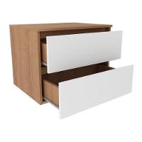 Gabinete Banheiro 2 Gavetas 60Cm Suspenso Multimóveis Vcr10087 Amêndoa/Branco Amêndoa/Branco