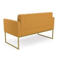 Namoradeira E 2 Poltronas Industrial Dourado Elisa Bouclê D03 - D?rossi Cor Mostarda - 8