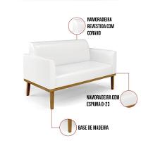 Sofá Namoradeira Com 2 Poltronas Base De Madeira Fixa Castanho Marisa Corano Branco D03 - D?rossi - 8