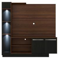 Estante Tv 55" Com 3 Leds E 2 Portas Dallas Multimóveis V3399 Madeirada/Preta Madeirado/Preto - 3