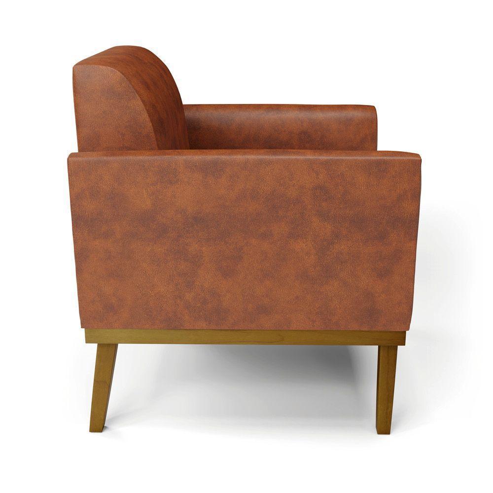 Sofá Namoradeira Base De Madeira Fixa Castanho Marisa Corano Nozes D03 - D?rossi - 6