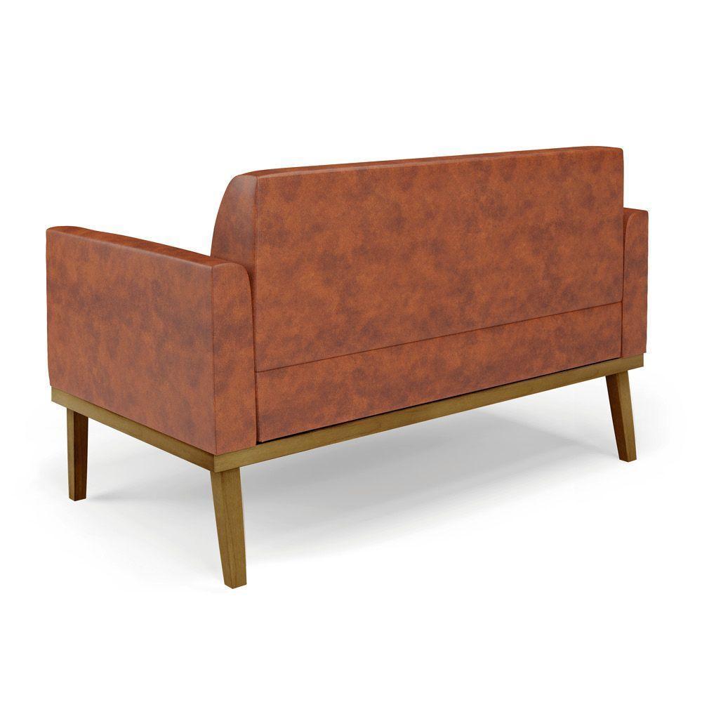 Sofá Namoradeira Base De Madeira Fixa Castanho Marisa Corano Nozes D03 - D?rossi - 7