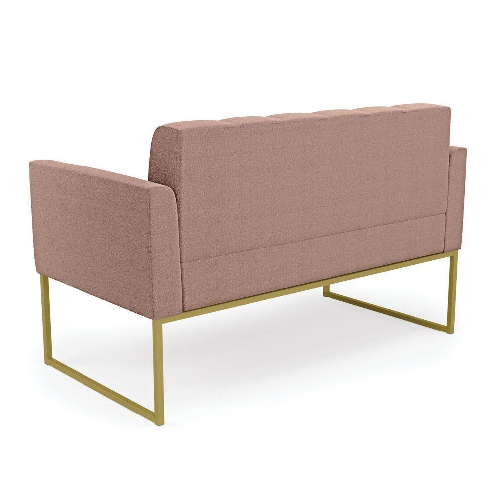Namoradeira E 2 Poltronas Industrial Dourado Elisa Bouclê D03 - D?rossi Cor Rose - 8