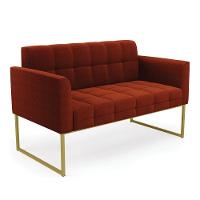 Namoradeira E 2 Poltronas Industrial Dourado Elisa Bouclê D03 - D?rossi Cor Terra - 3